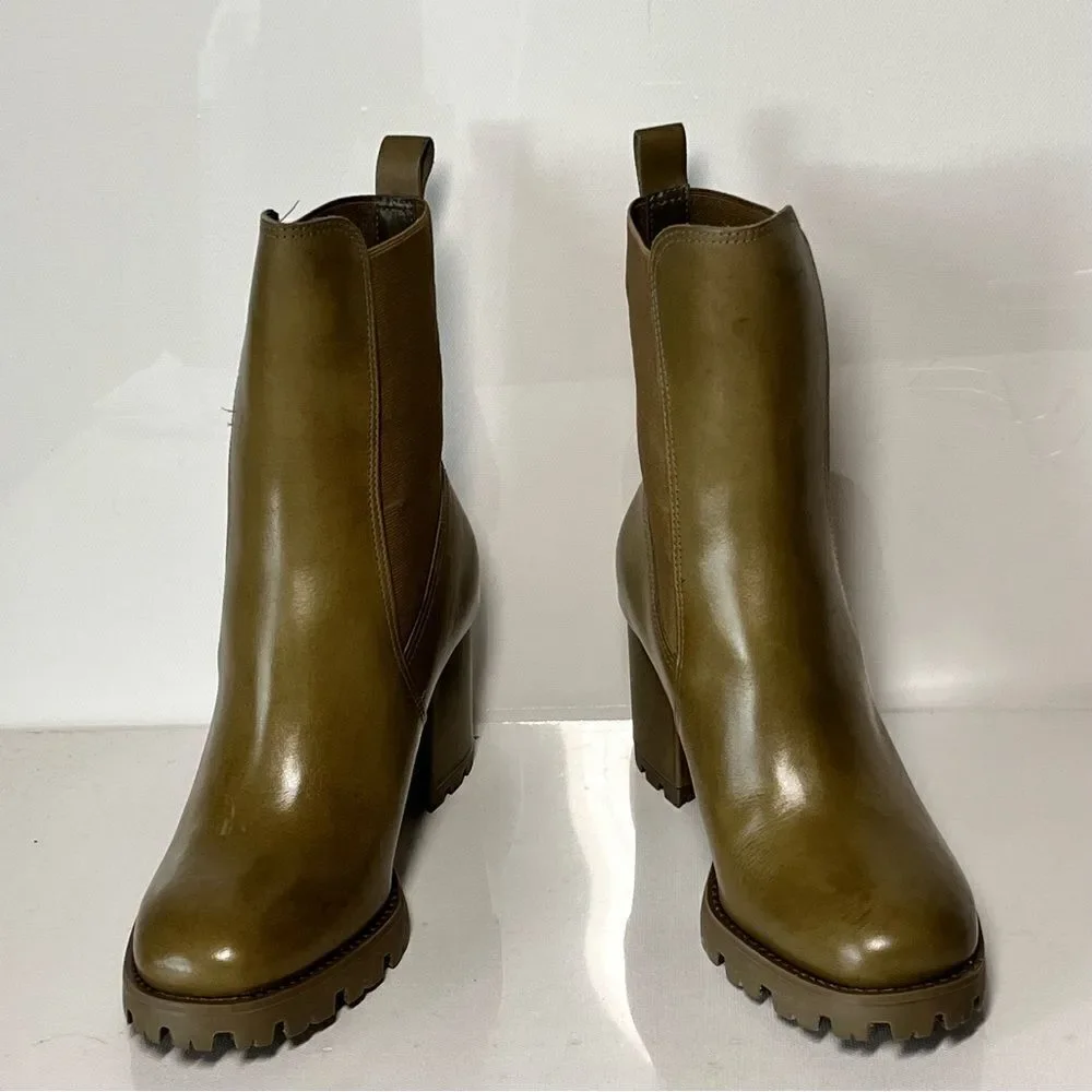 Schutz Billie Leather Heeled Lug Ankle Boots